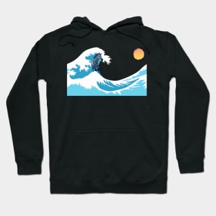 Zebra Surfing at The Great Wave off Kanagawa Hoodie